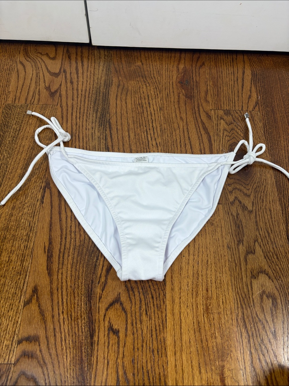 Venus Women's White Tie-Side Bikini Bottom - Classic Swim Size 12